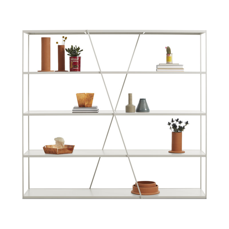 NeedWant Etagere Bookcase, (4 Shelves) 73" H x 42" W x 19" D, Putty
