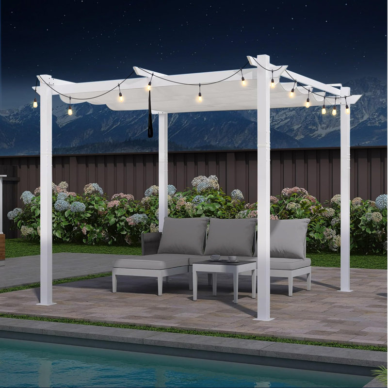 10 Ft. W x 10 Ft. D Aluminum Pergola, White