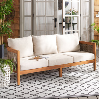 Amanda Solid Acacia Wood Outdoor Sofa