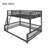 Full XL Over Queen Floor Bunk Bed Frame With Ladder And Safety Guardrails, Easy Assemble, Black