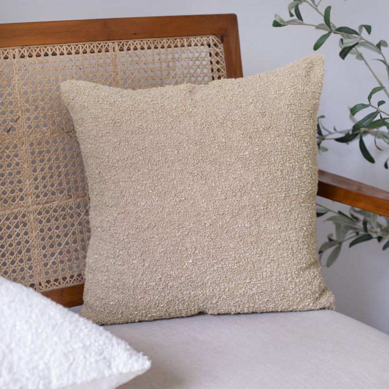Coussin Boucle, Taupe, Inférieur, H 24 po x l 24 po