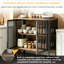 Meuble-bar à café YOHKOH, rangement pour boissons, chêne rustique, meuble de cuisine, 2 portes