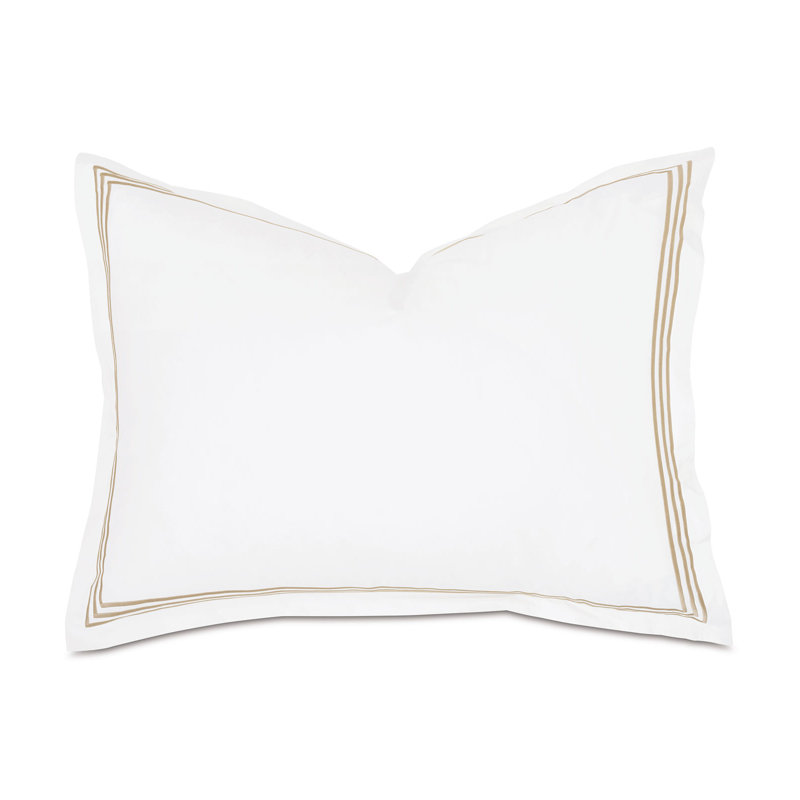 Tessa Cotton Sham Set, White/Bisque, Standard, Multi-stripe