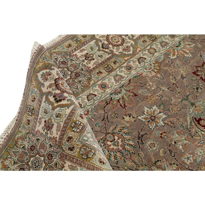 Tapis unique brun / ivoire noué à la main 9 pi 1 po x 12 pi 5 po