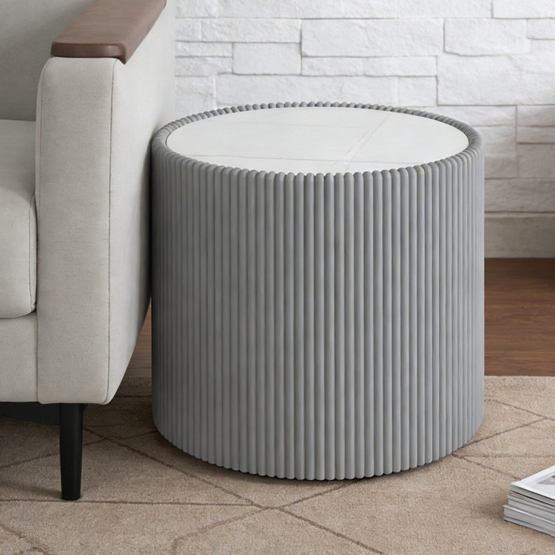 Table d'appoint, Gris, blanc et or