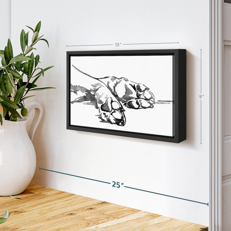 " Linear Paws I Canvas Print ", 9" H x 13" W