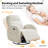 Delba 37"W Power Swivel Rocker Glider Nursery Recliner with USB & Type-C Port,Round Armrest and Double Pockets-1700747536