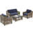 Simonides 4 Piece Sofa Seating Group with Cushions