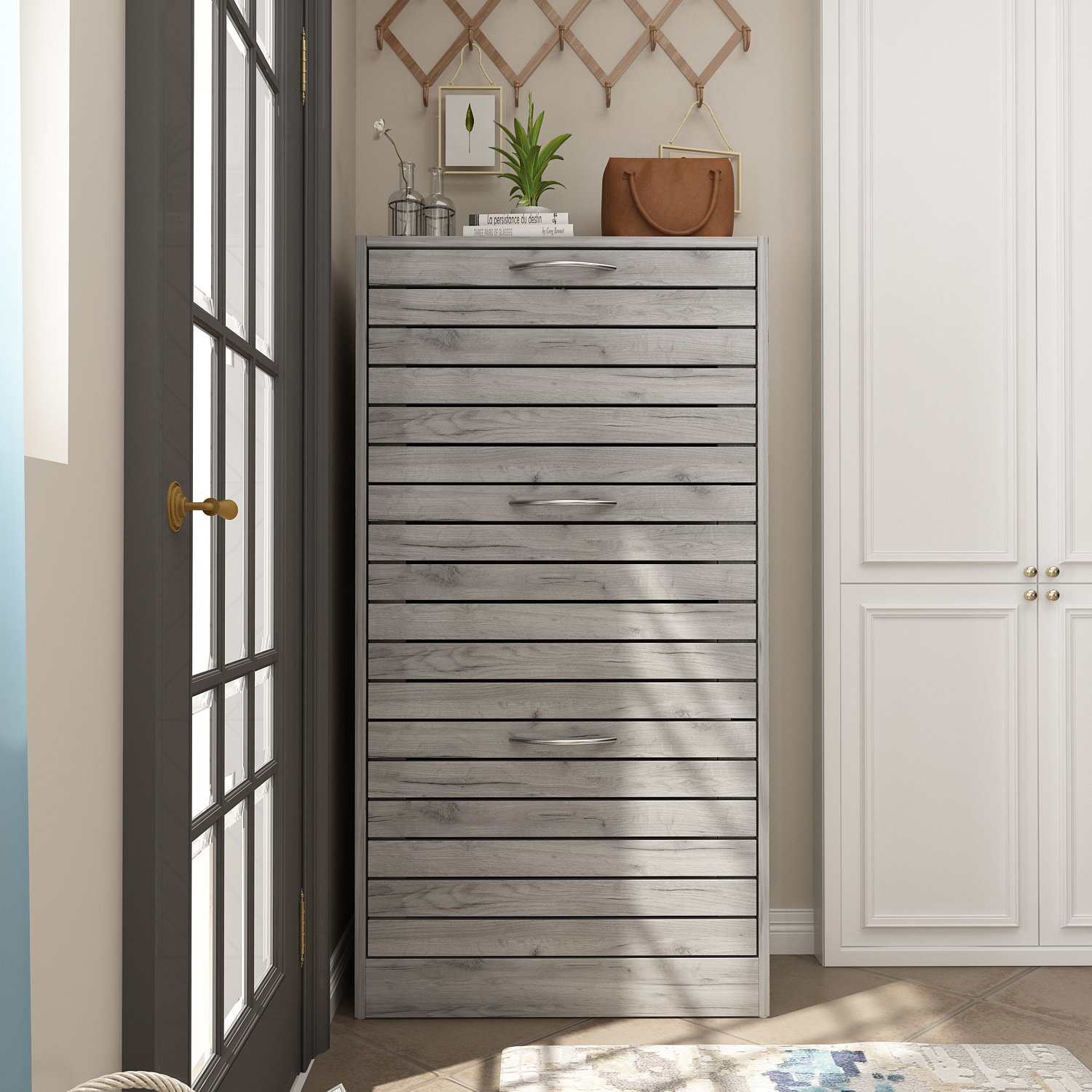 12 Pair Yellow Shoe Storage Cabinet by Millwood Pines