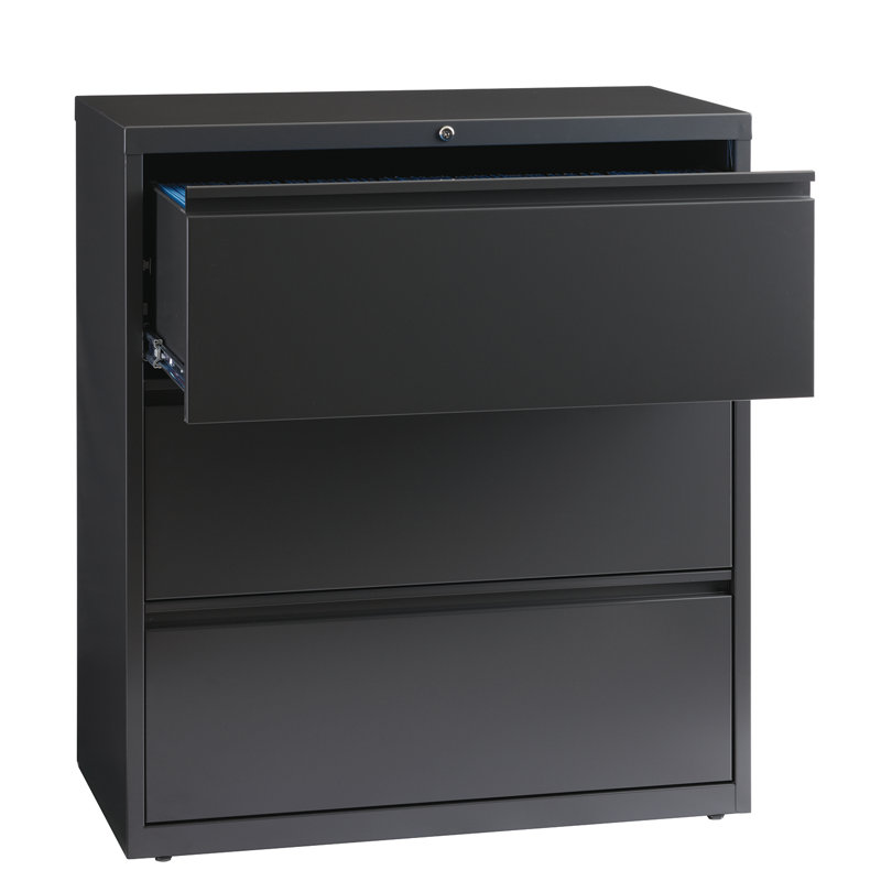 36 " Wide 3 Steel Lateral Filing Cabinet, Charcoal