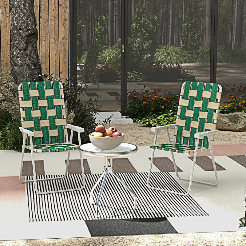 Ensemble de 2 chaises d'extérieur pliables pour patio, Green