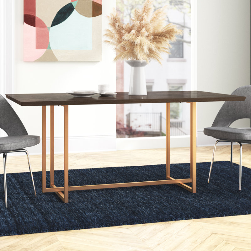 Pfarr Rectangular Solid Wood Top Dining Table