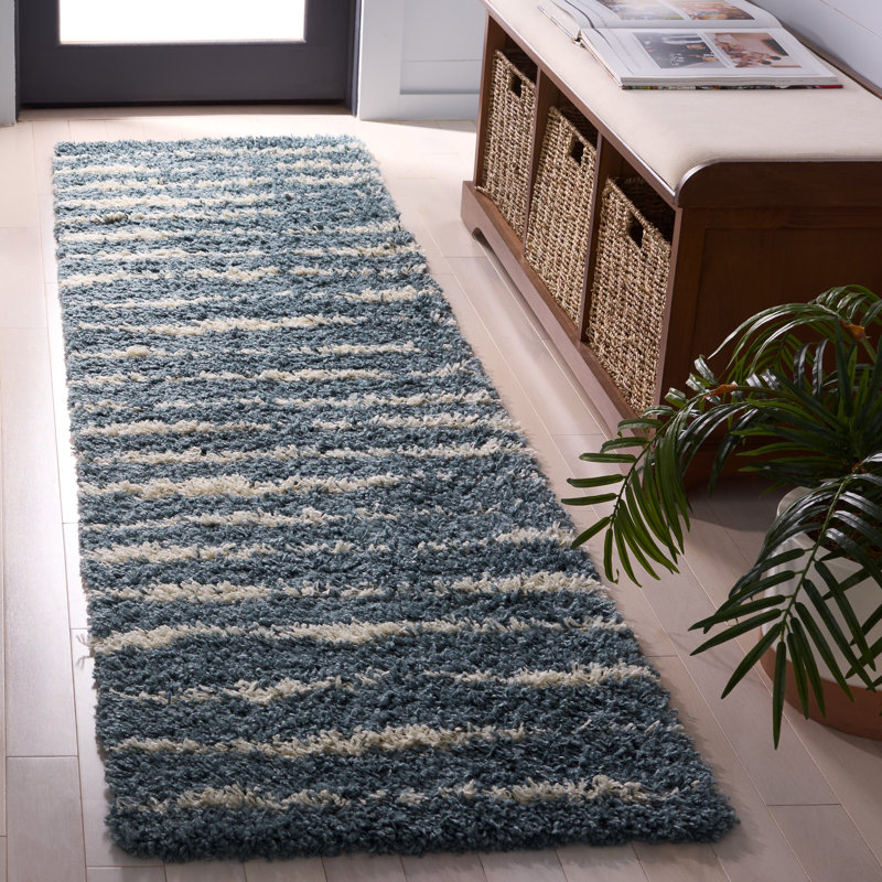 Tapis rayé Evgeniy Venus Shag 600 Performance, Rectangle 8 pi x 10 pi