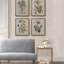 4 pièces d'art mural en lin - Décoration pour espaces de vie 4 illustrations botaniques intérieures