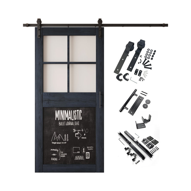 Porte de grange non assemblée et finie avec trousse de quincaillerie avec assemblage de quincaillerie 36 po x 84 po Homacer