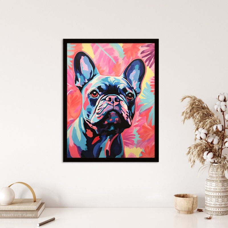 The Pastel Pooch French Bulldog 1 Piece Single Picture Frame Wall Art