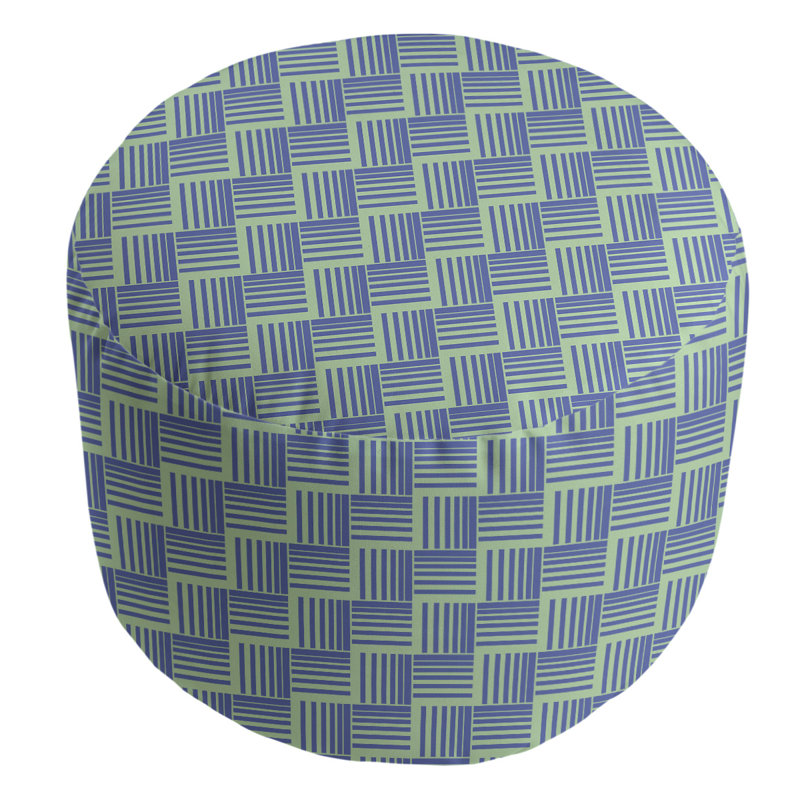 repose-pieds à rayures classic basketweave, Vert / bleu