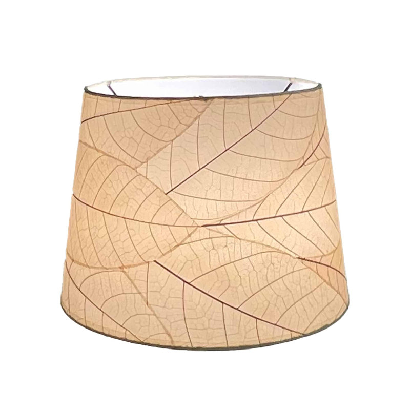 Abat-jour tambour en papier (vissé) en pêche, H 9 po x l 12 po x P 12 po