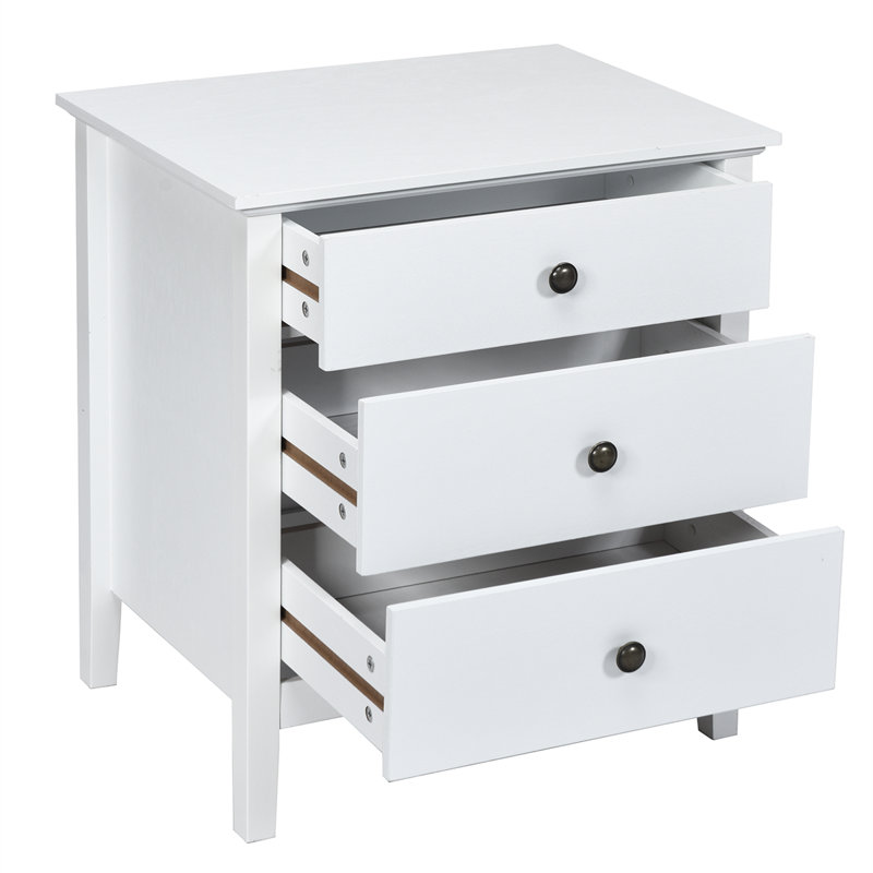 Abdulsalam 60cm W Manufactured Wood Bedside Table, White