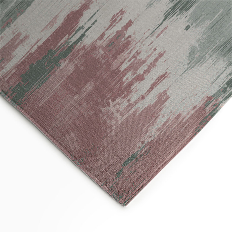 Watercolor Gray Indoor and Outdoor Area Rug, Rectangle 5' x 7'