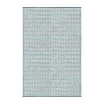 Tapis décoratif bleu Vichy Janicki