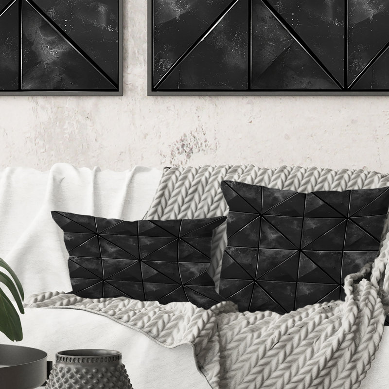 Coussin lombaire Mid-Century noir anthracite Mid-Century