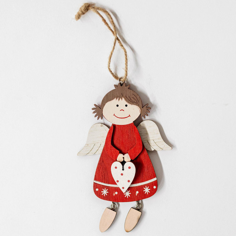 Décoration ange suspendu en bois