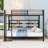 Queen Over Queen Bunk Bed With Multicolor LED And Side Storage Shelves,Ladder