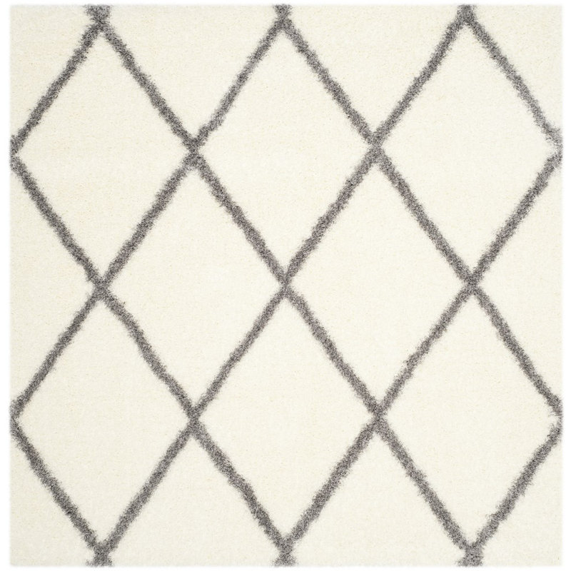 Amhold Shag Performance Geometric Rug, Square 6'7"