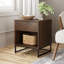 Table de chevet en bois à chevrons avec tiroir-853712948