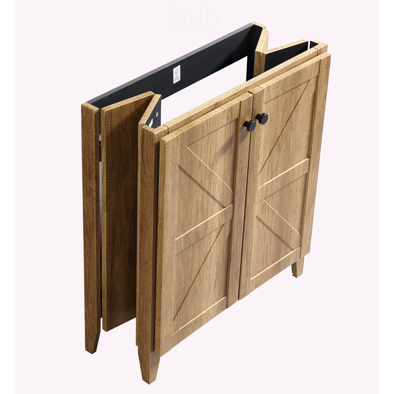 Armoire de plancher pliante de 30 pouces avec évier en céramique, installation brevetée en 1 minute, peu encombrante et facile à assembler, style américain