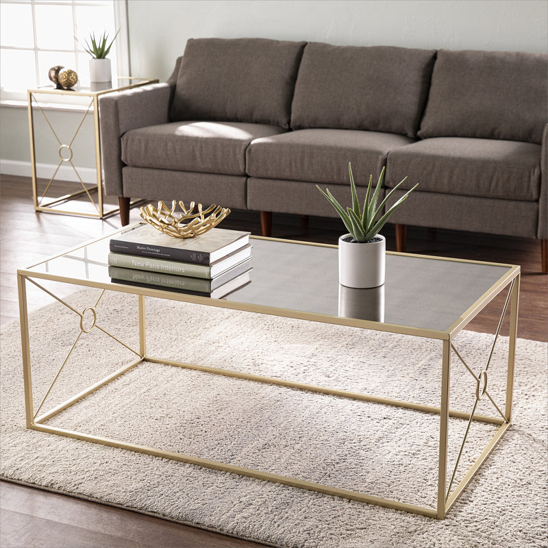 Mirror-Top Cocktail Table