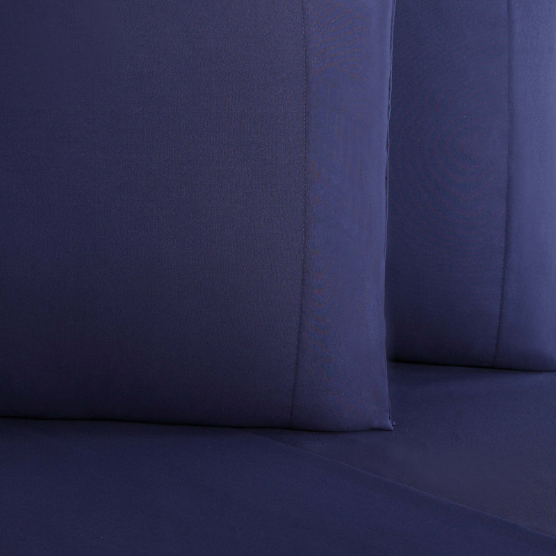 Everyday Microfiber Standard Sheet Set, Queen Sheet Set comes with two Pillowcases, Navy