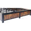 Industrial Metal Bed Frame With 4 Drawers And Led Light Head Board And Charging Ports-112373311