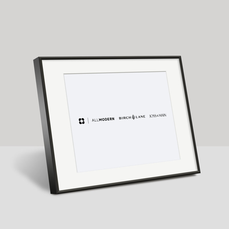 Feronia Metal Picture Frame with Mat, 10" x 8", Black