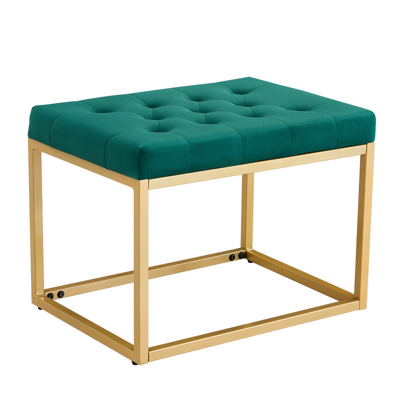 Iron Accent Stool, Blue/Gold