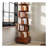 Rotating Bookshelf, 360 Display Corner Bookshelf for Small Space, 6 Tier Bookcase Storage Rack with Wheels, Wood Narrow Organizer for Bedroom, Living Room, Study Room, Walnut Brown,Shelves,Bookcase