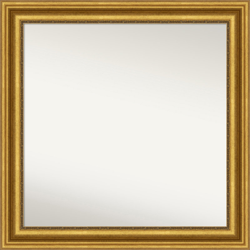 Miroir de salle de bain Jashawna, 33,75 po x 33,75 po, Doré