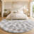 Ebern Designs Soft Fluffy Tie-Dyed Light Grey Shag Area Rug for Living Room Bedroom Nursery Kids Room-1164655158-1164655110