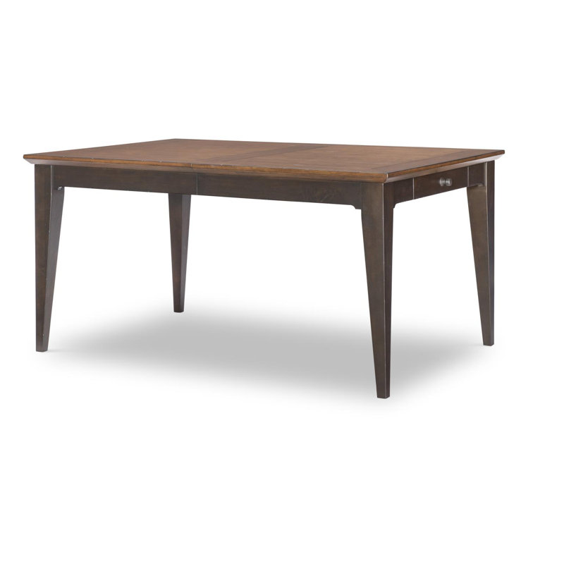 Table de salle à manger à pieds (1 feuille de 22 po, 2 tiroirs) avec glissières en bois