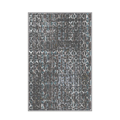 Soft Hall Carpet 2.6 x 4.9 Feet | 100% Polyester, 0.04 in Pile Height | Antibacterial, Non-Slip Underside | Woven with 3D Digital Printing | Machine Washable | Durable & Stylish for Entryways & Living Rooms