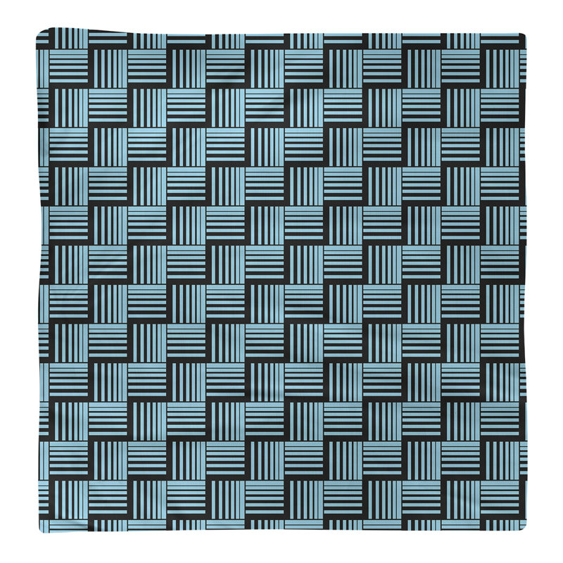 Serviette de table en coton de couleur contrastée, H 0,1 po x l 22 po x P 22 po, Noir / bleu sarcelle, Croisé en coton