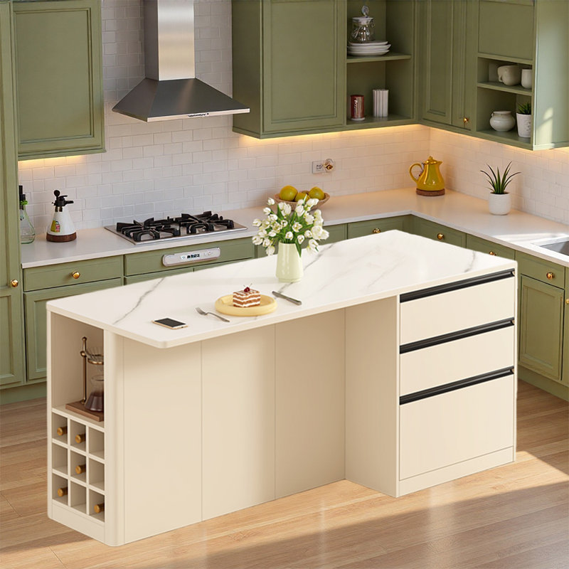 Practical Elegant Multi Use Kitchen Island Perfect for Kitchen Living Rooms Dining Zones