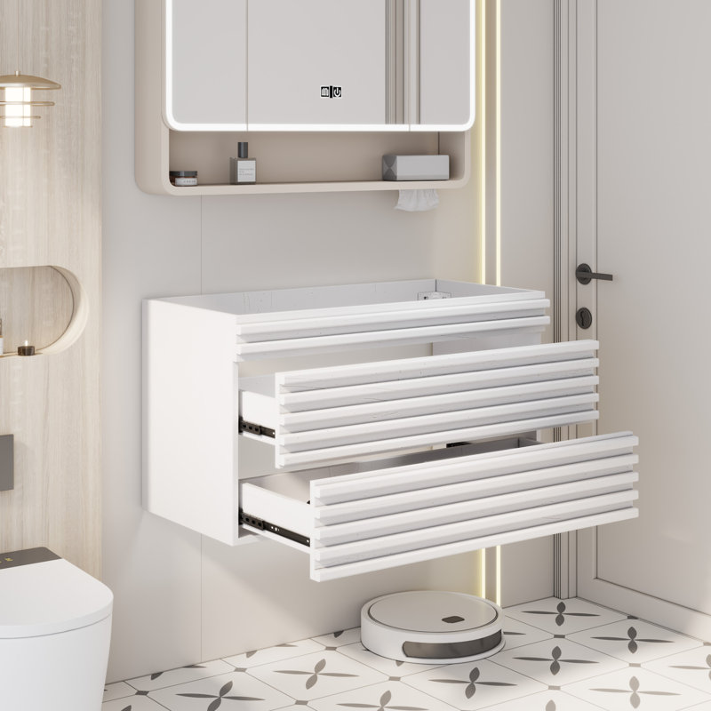 Base de meuble-lavabo simple 36 po, lavabo non inclus, Blanc