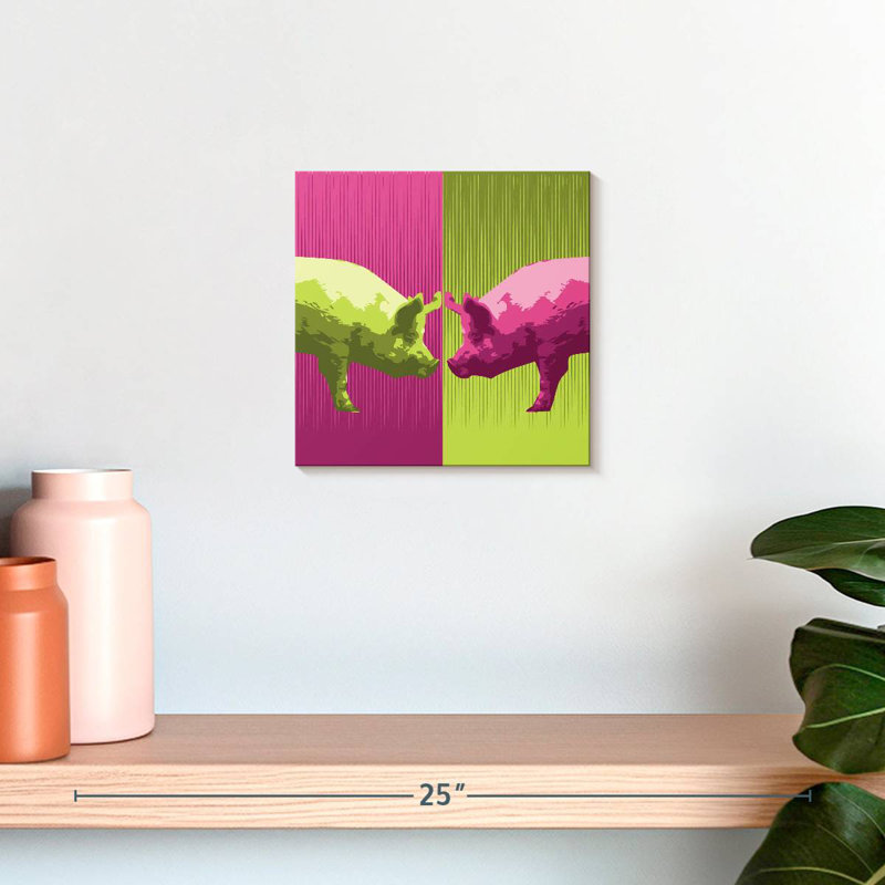 Brampt Neon Pigs, 10" H x 10" W