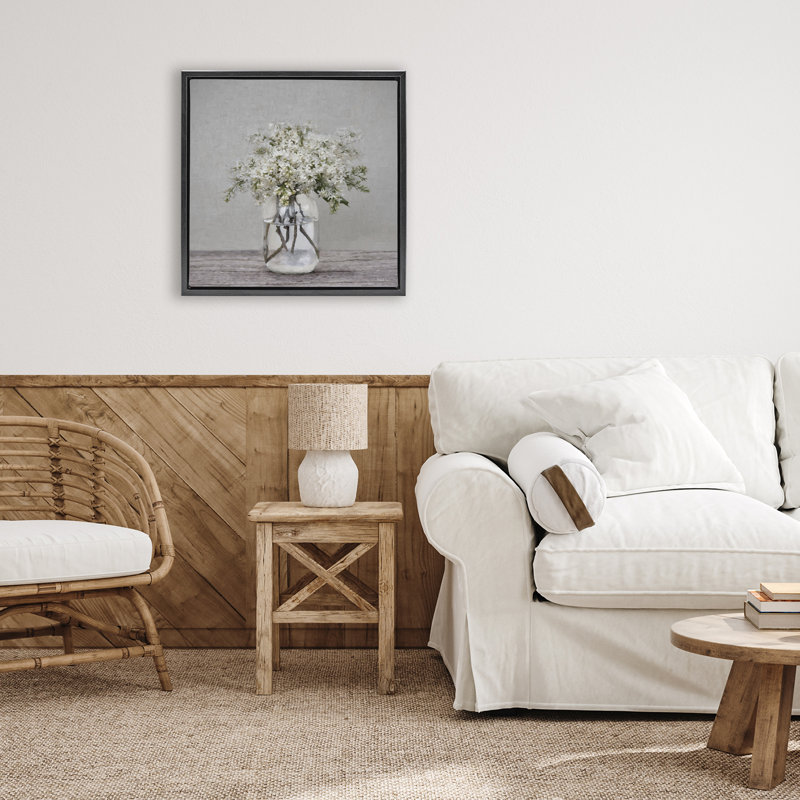 Cadre flottant lilas Simplicity Bouquet, design par Robin-Lee Viera, Cadre flottant noir de jais, H 18 po x l 18 po