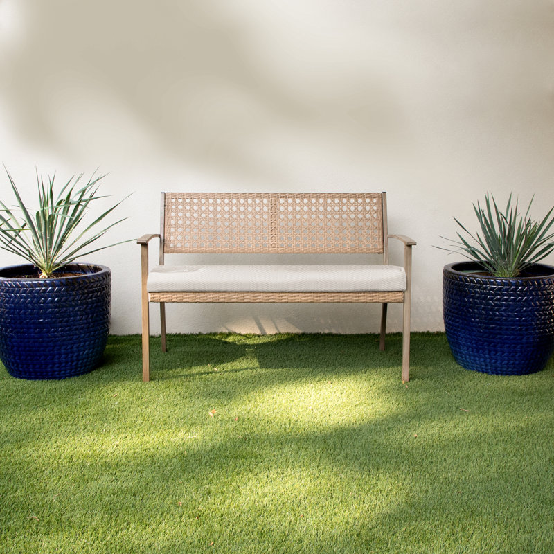 Outdoor Bench Seat Cushion, Natural Sunbrella®, 17" x 48", 2"