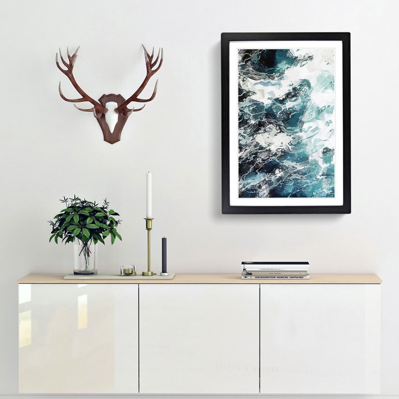 Tempest in Abstract - Framed Print, 36cm H x 27cm W x 2cm D, Black Framed
