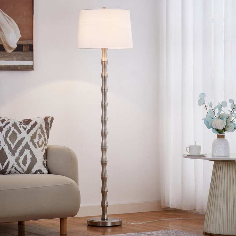 Johnvictor 61'' Traditional Floor Lamp, Brushed Nickel