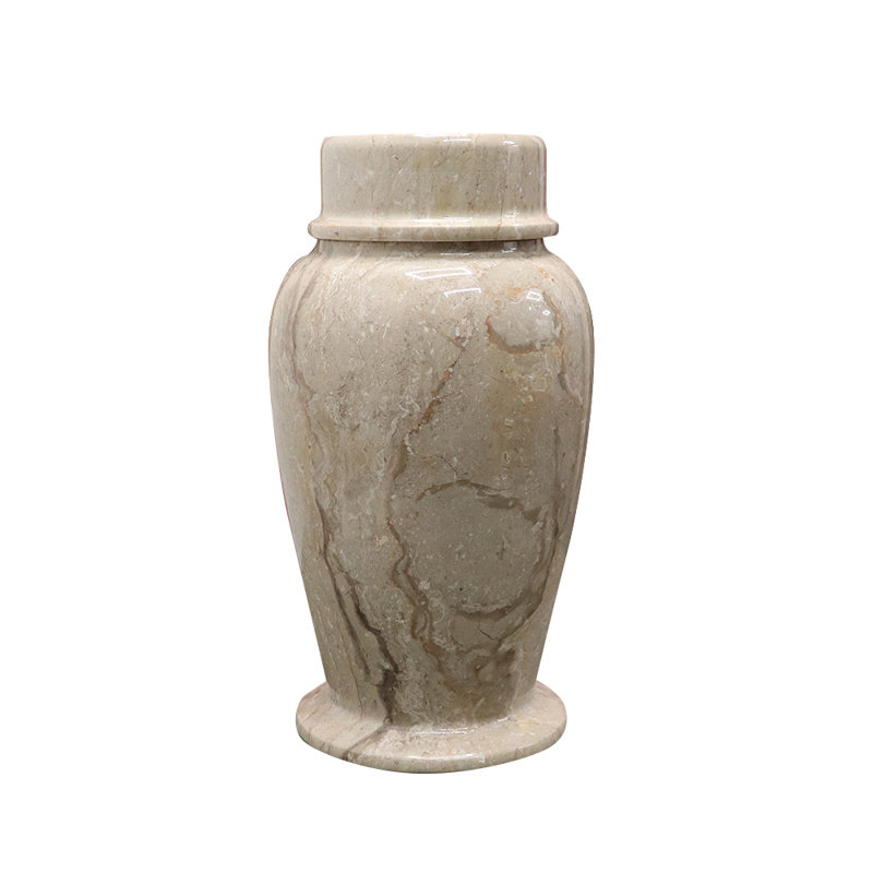 Decorative Marble Cremation Urn, Children And Small Pet Size,, Beige